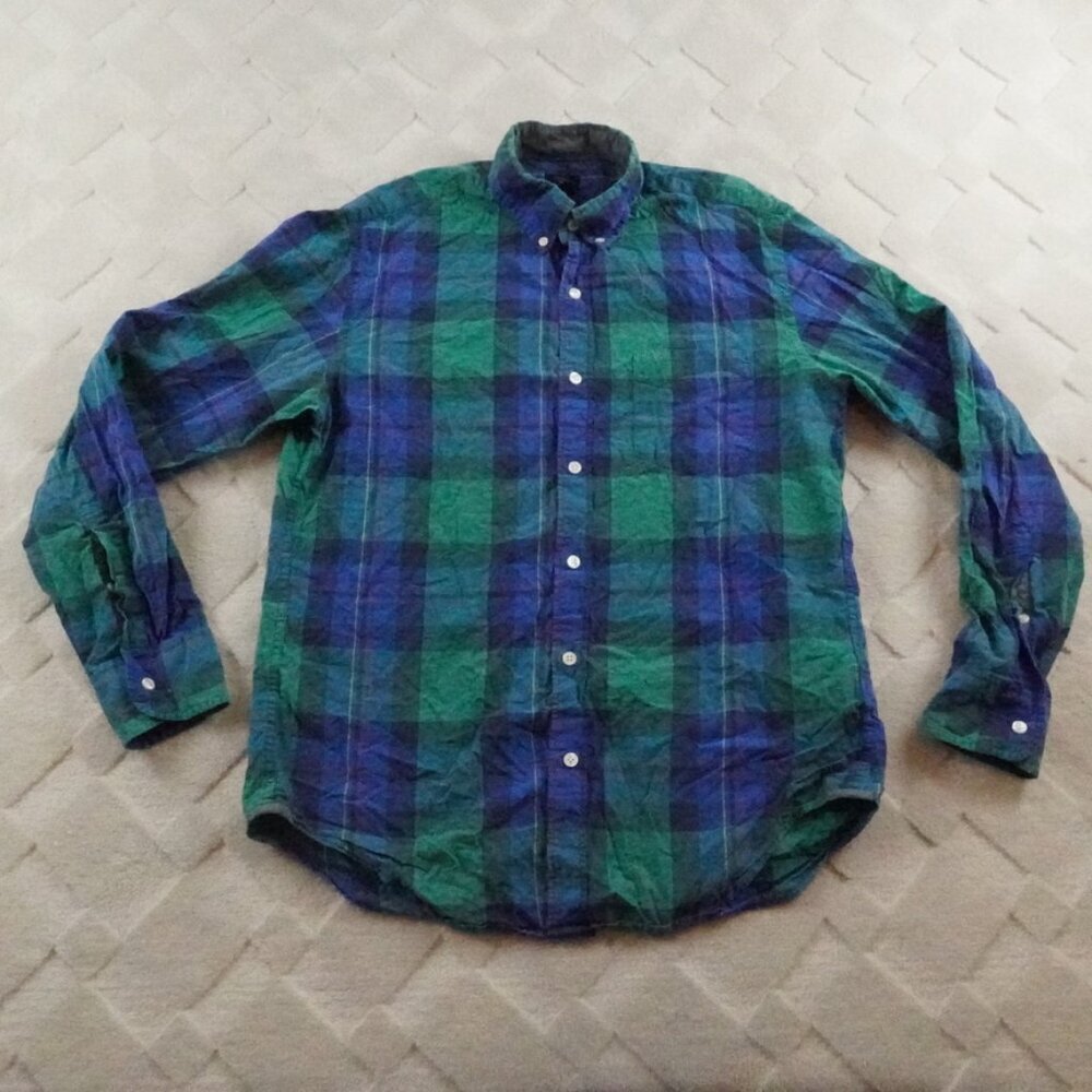 J.Crew Button Up Shirt Mens Medium Plaid Multi Color Long Sleeve